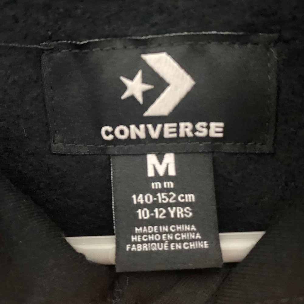 Converse Big Boy Chuck Patch Fleece Pullover Black Hoodie - Picture 3 of 12